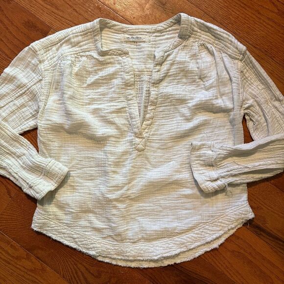 Free People We The Free Anguilla Washed Pullover Top Oversized Size XS - Picture 2 of 8